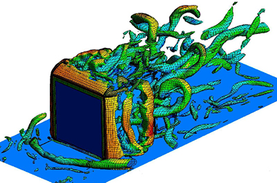 Flow separation on a cube in turbulent boundary-layer flow calculated with embedded LES